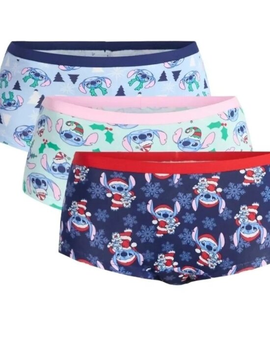 Disney Other - Disney Stitch Women's Christmas Boyshort Panties, 3-Pack, Size L(12-14)